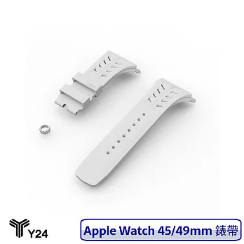 Y24 Apple Watch 45/49MM 多彩矽膠錶帶 橡膠錶帶  白色