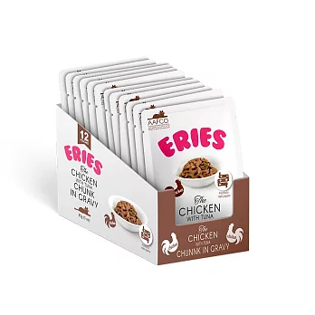 Eries 伊瑞思 ｜益生元貓主食餐包系列｜ 雞、鮪、雞肝三拼｜12入*85g
