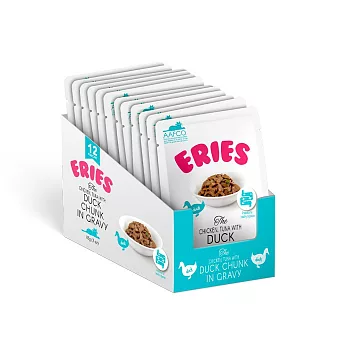 Eries 伊瑞思 ｜益生元 貓主食餐包系列｜ 雞、鮪、鴨三拼｜12入*85g