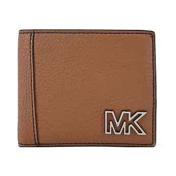 MICHAEL KORS COOPER牛皮簍空LOGO男款零錢袋短夾- 棕