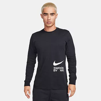 NIKE AS M NSW TEE LS BIG SWOOSH 男長袖上衣-黑-FJ1120010 XL 黑色