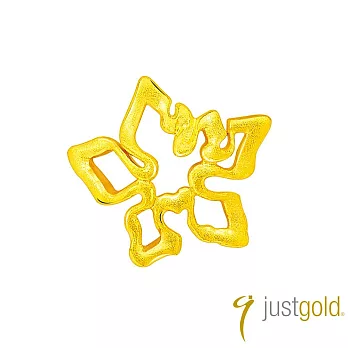 【Just Gold 鎮金店】幸福楓葉 黃金耳環-單耳(簡約)