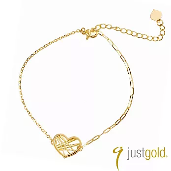 【Just Gold 鎮金店】心愛戀 黃金手鍊(網路限定)