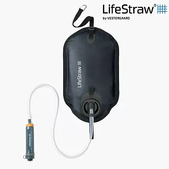 LifeStraw Peak 頂峰軟式水袋8L+Purifier濾水器｜深藍 (過濾髒水 濾水 淨水 露營 旅遊 野外求生)