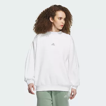 ADIDAS WORD SWEATSHIRT 女圓領套頭衫-白-IK9886 XL 白色