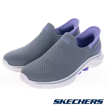 SKECHERS GO WALK 7 女健走鞋-灰紫-125231GYLV US6 灰色