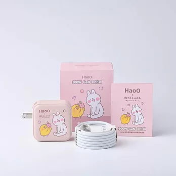 【HaoO】100W 四孔超高速氮化鎵電源供應器 櫻花粉