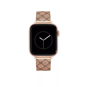 【NINE WEST】Apple watch 經典LOGO不鏽鋼蘋果錶帶 42/44/45/49mm 玫瑰金