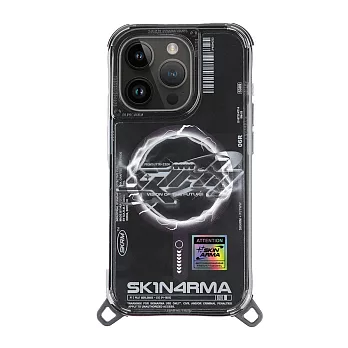 SKINARMA iPhone 15 Pro Max Bolt 閃電漩渦磁吸防摔手機殼 附掛繩環 黑色