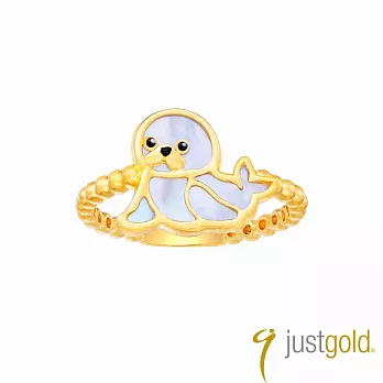 【Just Gold 鎮金店】冰川珍奇-海獅  黃金戒指(港圍) 15 黃金