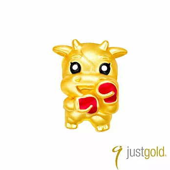 【Just Gold 鎮金店】躍動生肖 黃金串珠(牛-拳擊)