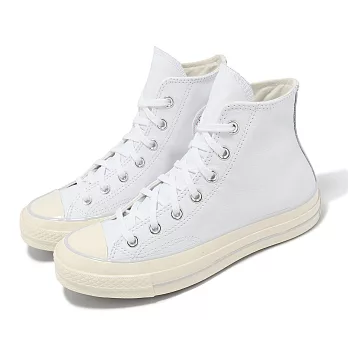 Converse 休閒鞋 Chuck 70 HI 男鞋 女鞋 白 米白 1970 奶油底 皮革 三星標 情侶鞋 A07201C 24cm WHITE