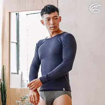 ADISI 男圓領智能抑菌抗靜電保暖衣AU2321033 (S-2XL)｜磨毛 吸濕快乾 銀離子 消臭 抗菌 彈性 內著衣 XL 湛藍