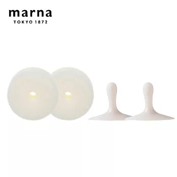 【日本Marna】日本製洗臉台清潔海綿(含吸盤)2件組(6*3CM)(原廠總代理)  白色2入