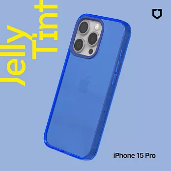 犀牛盾 iPhone 15 Pro (6.1吋) JellyTint透明防摔手機殼(抗黃終生保固)- 激光藍