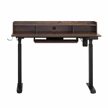 IDEA-質感木紋電動升降桌/辦公桌-三色可選《鍵盤抽屜款》 髒木紋色