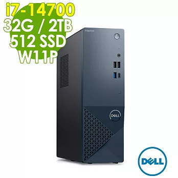 Dell 戴爾 Inspiron 3030S 商用薄型電腦(i7-14700/32G/2TB+512G SSD/W11P)特仕桌上型電腦