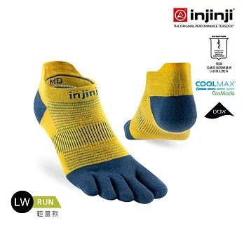 injinji Run輕量吸排五趾隱形襪NX L 皇家藍/黃