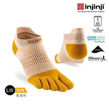 injinji 女 Run輕量吸排五趾隱形襪NX M-L 魅力金黃