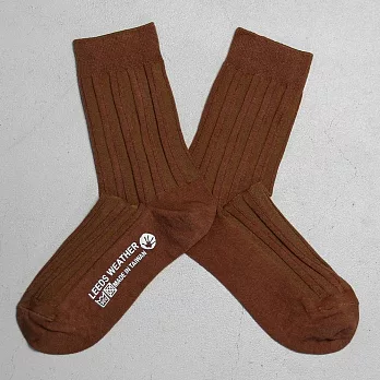 【LEEDS WEATHER】 乾燥感・機能美學羅紋襪∣馬鞍棕∣ 22 - 26 cm