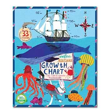 eeBoo 成長尺 - Big Blue Whale Growth Chart 大藍鯨 成長尺