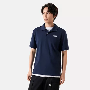 The North Face M S/S LOGO POLO - AP 男短袖POLO-藍-NF0A87UX8K2 3XL 藍色