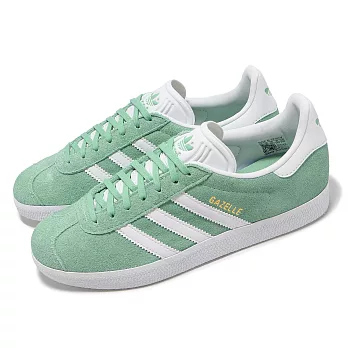 adidas 休閒鞋 Gazelle W 女鞋 綠 白 麂皮 三條文 復古 愛迪達 HQ4410