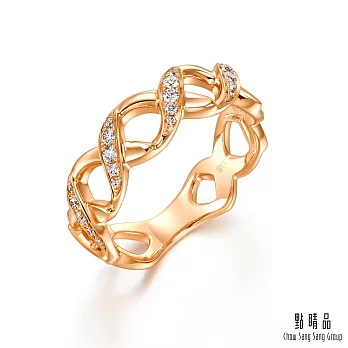 【點睛品】比彼心 18K玫瑰金鑽石戒指(寬版) 11 18K玫瑰金