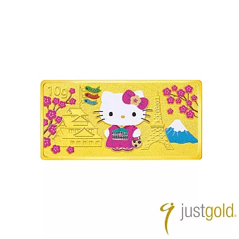 【Just Gold 鎮金店】Hello Kitty 環遊世界-日本 金條10g 無