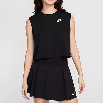 NIKE AS W NSW CLUB CRP SL TEE 女無袖短版上衣-黑-FV5506010 XS 黑色