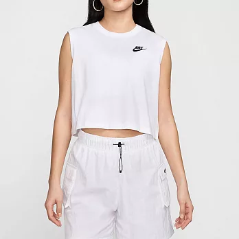 NIKE AS W NSW CLUB CRP SL TEE 女無袖短版上衣-白-FV5506100 XL 白色