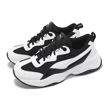 Puma 休閒鞋 Cilia Patent SL 女鞋 白 黑 厚底 增高 緩衝 復古 37250003