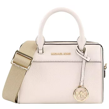 MICHAEL KORS 素面皮革波士頓兩用包-香草白