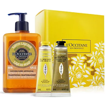 L’OCCITANE 歐舒丹 乳油木手部清潔護手組[潔手沐浴液式皂+護手霜]-多款可選-國際航空版 馬鞭草