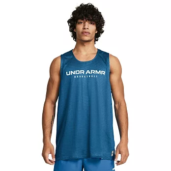 Under Armour 男 Baseline 雙面背心-藍白-1386059-406 L 藍色