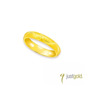 【Just Gold 鎮金店】予愛.長長久久 黃金對戒(寬版-男戒) 21 黃金