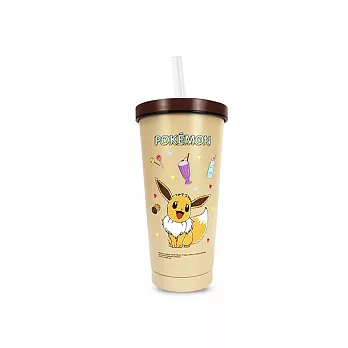 POKEMON寶可夢 304不鏽鋼吸管杯750ml(3款可選) P720A -伊布Eevee