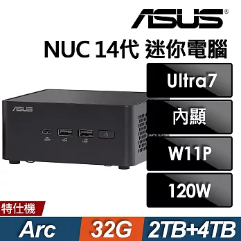 Asus 華碩 NUC 14 Ultra 7 (U7-155H/32G/2TB HDD+4TB SSD/W11P)