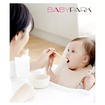 BabyPark 韓國嬰兒矽膠圍兜 吃飯圍兜 安全無毒 象牙色