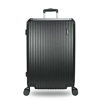 DF travel - 佛羅倫薩 ABS耐磨附杯架TSA內崁式海關密碼鎖 USB 雙排靜音飛機輪24吋行李箱-共4色 黑色