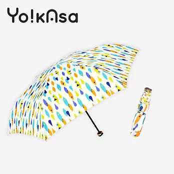 【Yo!kAsa】繽紛色彩 可愛魚點 晴雨手開傘(三色任選) 米白
