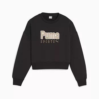 PUMA  流行系列P.Team寬鬆圓領衫-黑-62431801 XL 黑色