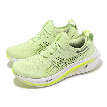 Asics 慢跑鞋 GEL-Nimbus 26 男鞋 螢光綠 緩衝 厚底 針織 運動鞋 亞瑟士 1011B794301