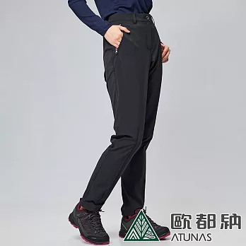 【ATUNAS 歐都納】女款蚊瘋不動彈性休閒長褲A1PA2404W- XL 黑