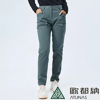 【ATUNAS 歐都納】女款都會彈性長褲A1PAEE11W- XL 灰綠