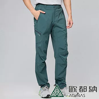 【ATUNAS 歐都納】男款蚊瘋不動彈性長褲A1PA2403M- XL 森綠