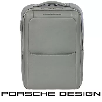 【Porsche Design 保時捷】限量3折 德國頂級小牛皮旅行後背包 全新專櫃展示品 (灰色 OLE1614GRY)