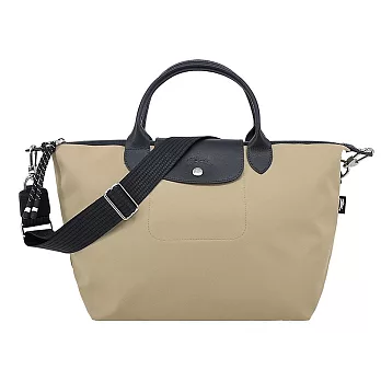 LONGCHAMP LE PLIAGE ENERGY系列再生尼龍短把兩用包(大) 土褐