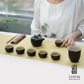 【陸寶LOHAS】稱心如意茶組 一壺一海六杯 伴手好禮 誠摯祝福  禪風黑