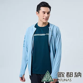 【ATUNAS 歐都納】男款涼感連帽外套A2GA2304M- XL 霧藍